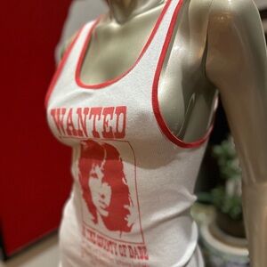⚡️JIM MORRISON Wanted Poster graffiti handmade original tank top MEDIUM (M)